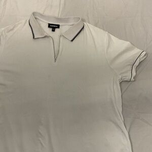 White express quarter zip white shirt